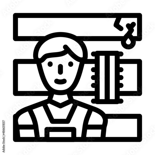 plumber repairman line icon vector. plumber repairman sign. isolated contour symbol black illustration