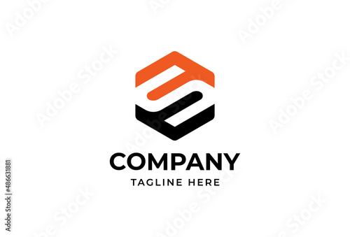 Initial FS or SF hexagonal logo design vector illustration