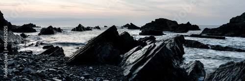 Hartland quay north devon coast beach england panorma
