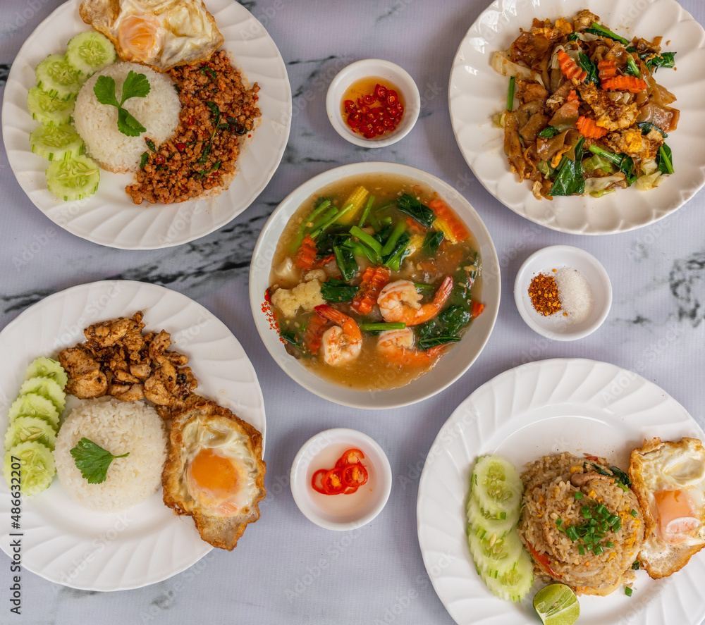 Thai Mixed Rice and Soup & Fried Bananas. Thai Mixed Rice and Soup & Fried Bananas.
