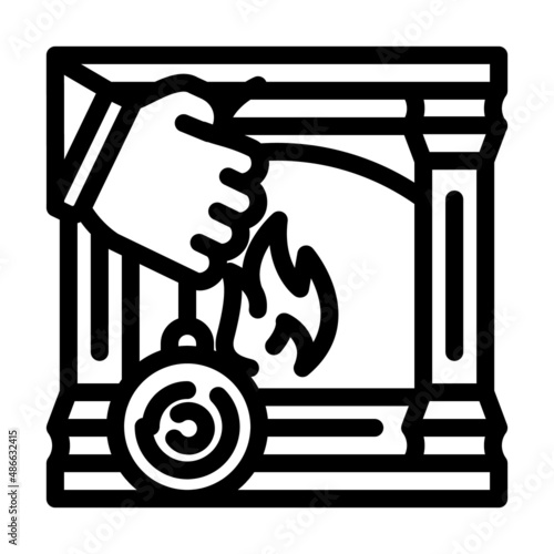 fireplace repair line icon vector. fireplace repair sign. isolated contour symbol black illustration