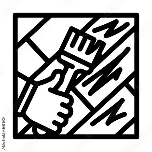 wood floor scratch repair line icon vector. wood floor scratch repair sign. isolated contour symbol black illustration