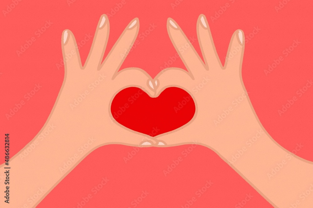 Heart shaped hands illustration Heart shaped hands illustration