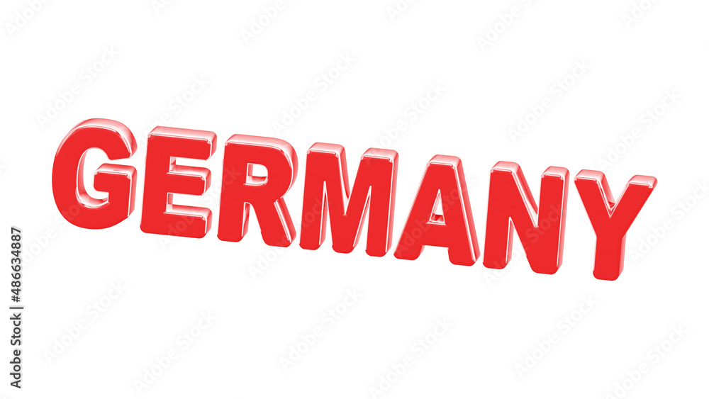 Red word Germany isolated on white background. 3d illustration. Red word Germany isolated on white background. 3d illustration.