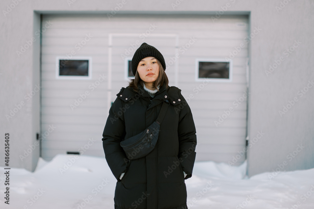 winter portrait of young woman winter portrait of young woman
