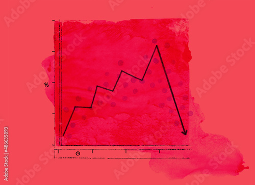 Falling Graph Illustration, Economic Regression photo