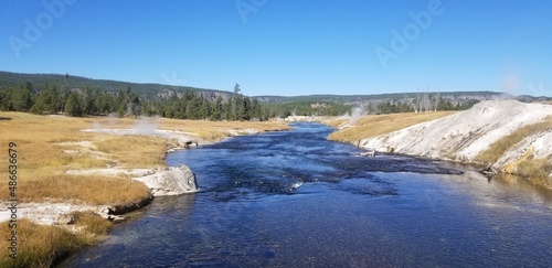 Firehole river at Upper Geyser Basin, Yellowstone National Park