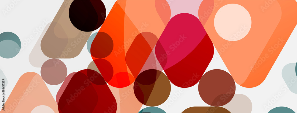 Color bubbles and rounded geometric shapes on white. Vector geometric minimal abstract background for wallpaper, banner, background, landing page Color bubbles and rounded geometric shapes on white. Vector geometric minimal abstract background for wallpaper, banner, background, landing page