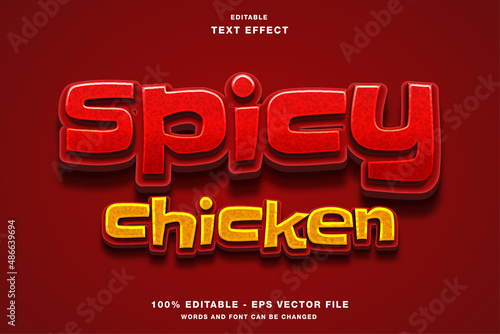 Spicy Chicken 3D Cartoon Editable Text Effect
