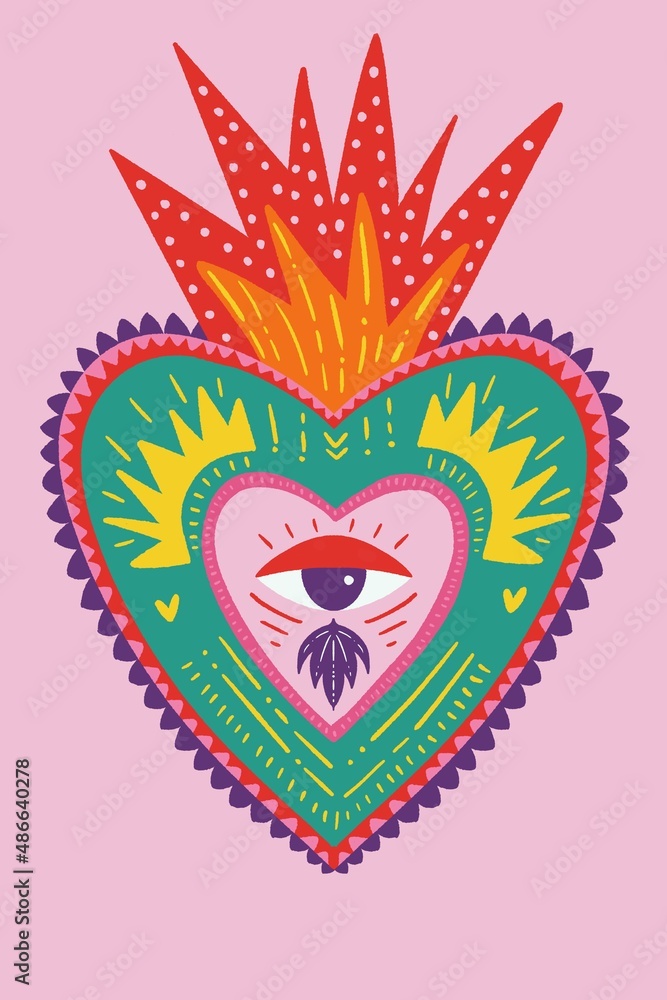 Sacred heart, love illustration Stock Photo Adobe Stock