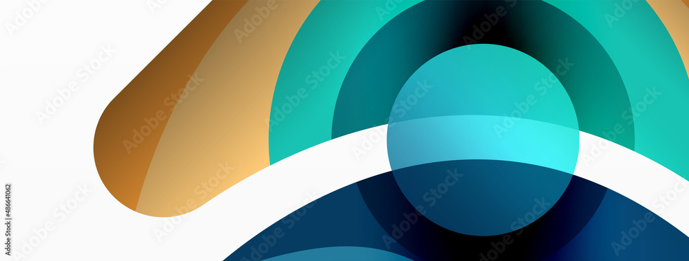 Creative geometric wallpaper. Minimal abstract background. Circle wave and round shapes composition vector illustration for wallpaper banner background or landing page Creative geometric wallpaper. Minimal abstract background. Circle wave and round shapes composition vector illustration for wallpaper banner background or landing page