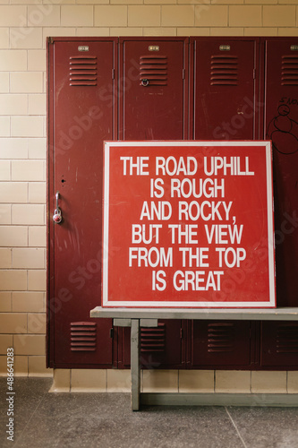 Inspirational signs in Locker room  photo