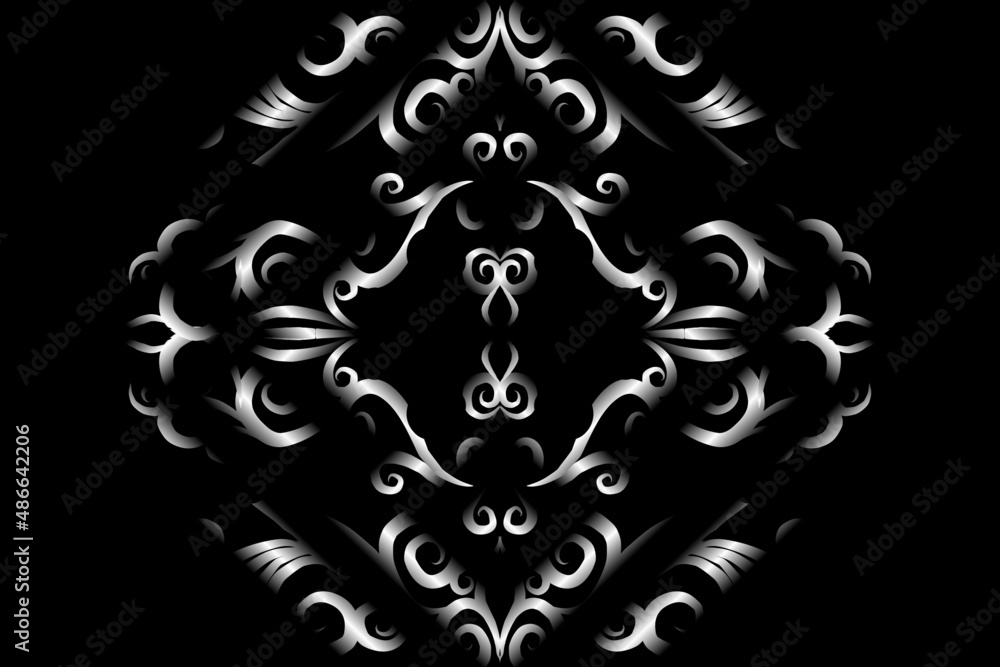 seamless Black and white caleidoscope gradient flower art pattern of indonesian traditional tenun batik ethnic dayak ornament for wallpaper ads background sticker or clothing seamless Black and white caleidoscope gradient flower art pattern of indonesian traditional tenun batik ethnic dayak ornament for wallpaper ads background sticker or clothing