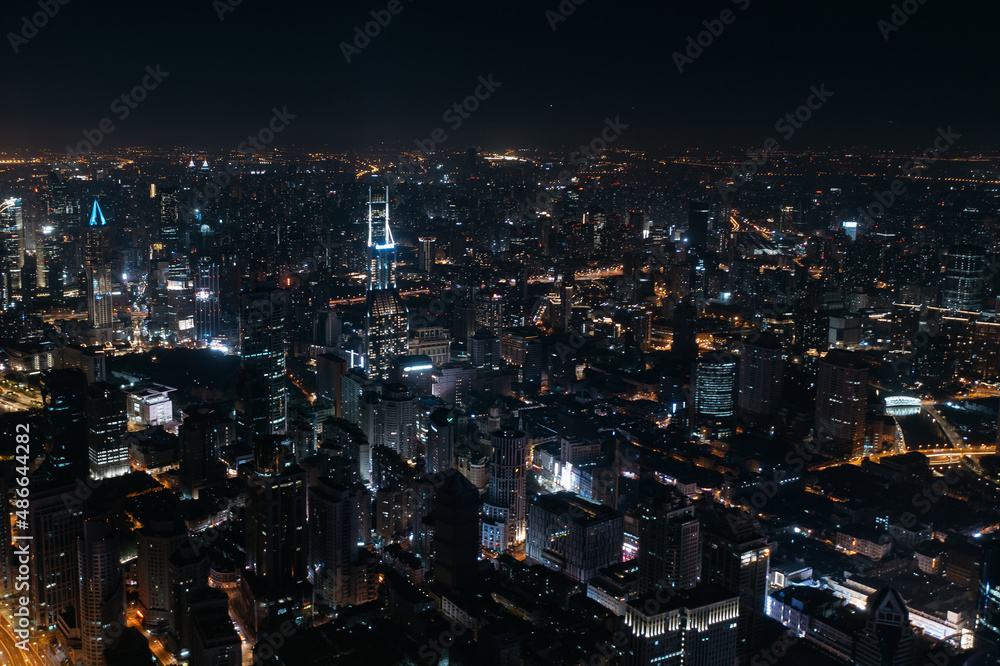 Shanghai aerial night view