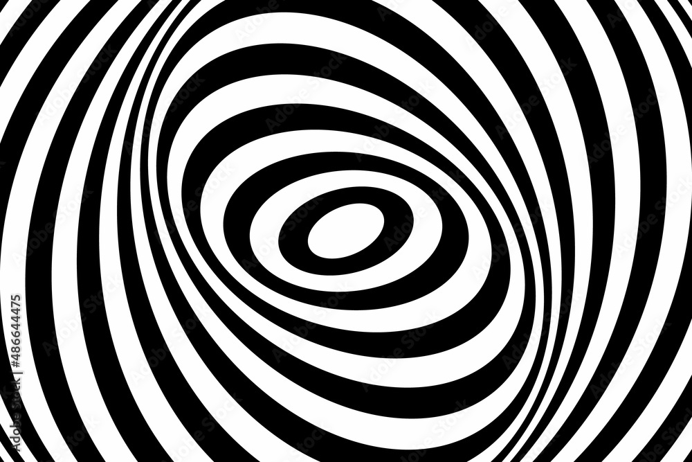 Fototapeta premium Black white abstract striped background. Optical art. Vector.