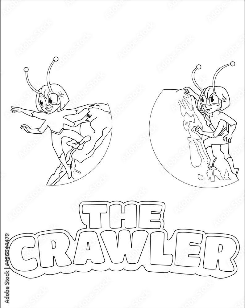 Superhero coloring pages for kids Stock Illustration | Adobe Stock