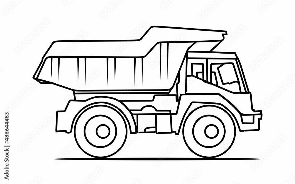 A toy truck with an outline model is great for coloring A toy truck with an outline model is great for coloring