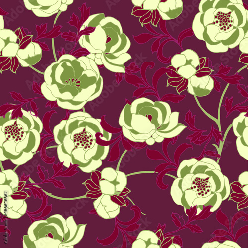 Beautiful seamless pattern with floral background, vector 