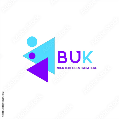 BUK letter logo creative design. BUK unique design