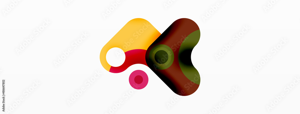 Fototapeta premium Creative geometric wallpaper. Minimal bubble arrow and circle abstract background. Techno business template for wallpaper, banner, background or landing