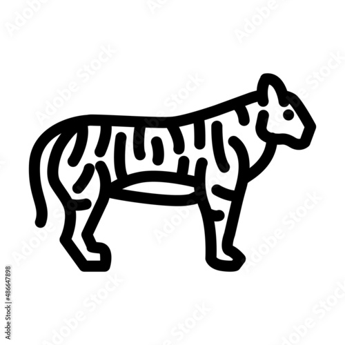 tiger animal line icon vector. tiger animal sign. isolated contour symbol black illustration