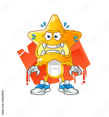 star head cartoon monster vector. cartoon character