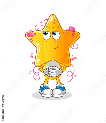star head cartoon shy vector. cartoon character