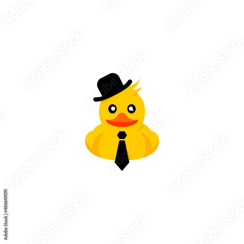 Duck Character With Hat and Tie
