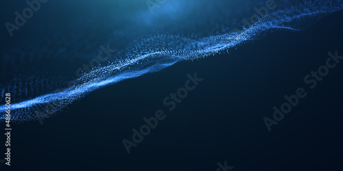 abstract beautiful wave technology background with blue light effect corporate concept. Futuristic point wave. Beautiful wave-shaped array of glowing dots, landing page