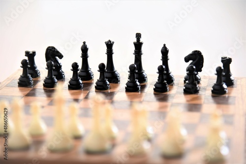 Photo chess pieces on the chessboard
