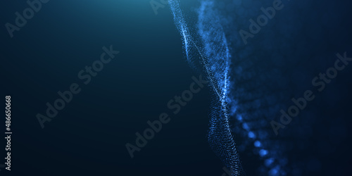 abstract beautiful wave technology background with blue light effect corporate concept. Futuristic point wave. Beautiful wave-shaped array of glowing dots, landing page