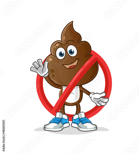human shit head cartoon ban. cartoon vector mascot