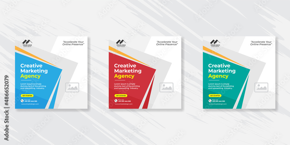 Fototapeta premium Digital business marketing social media post template.