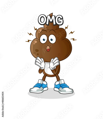 human shit head cartoon Oh my God vector. cartoon character