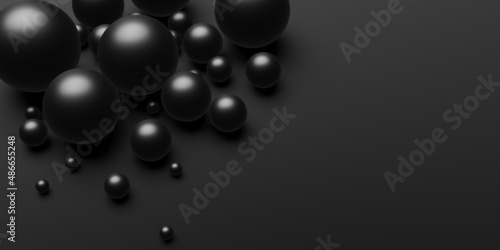 Circle abstract free floating ball Glossy geometric background 3d illustration