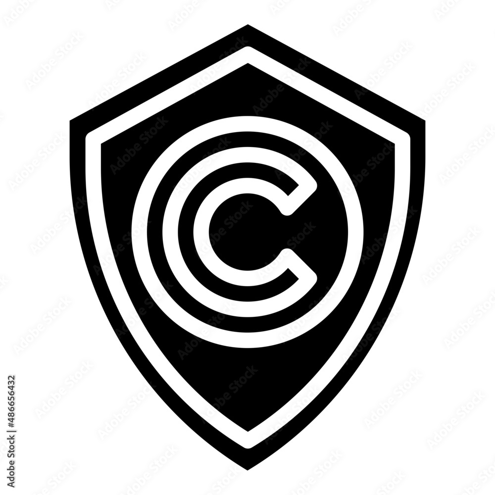 Fototapeta premium COPYRIGHT glyph icon,linear,outline,graphic,illustration