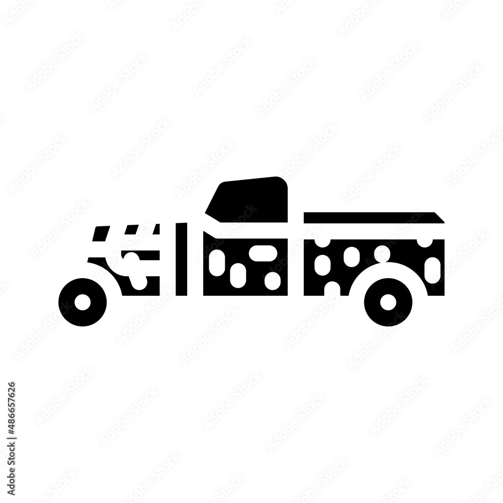 rat rod car glyph icon vector. rat rod car sign. isolated contour symbol black illustration rat rod car glyph icon vector. rat rod car sign. isolated contour symbol black illustration