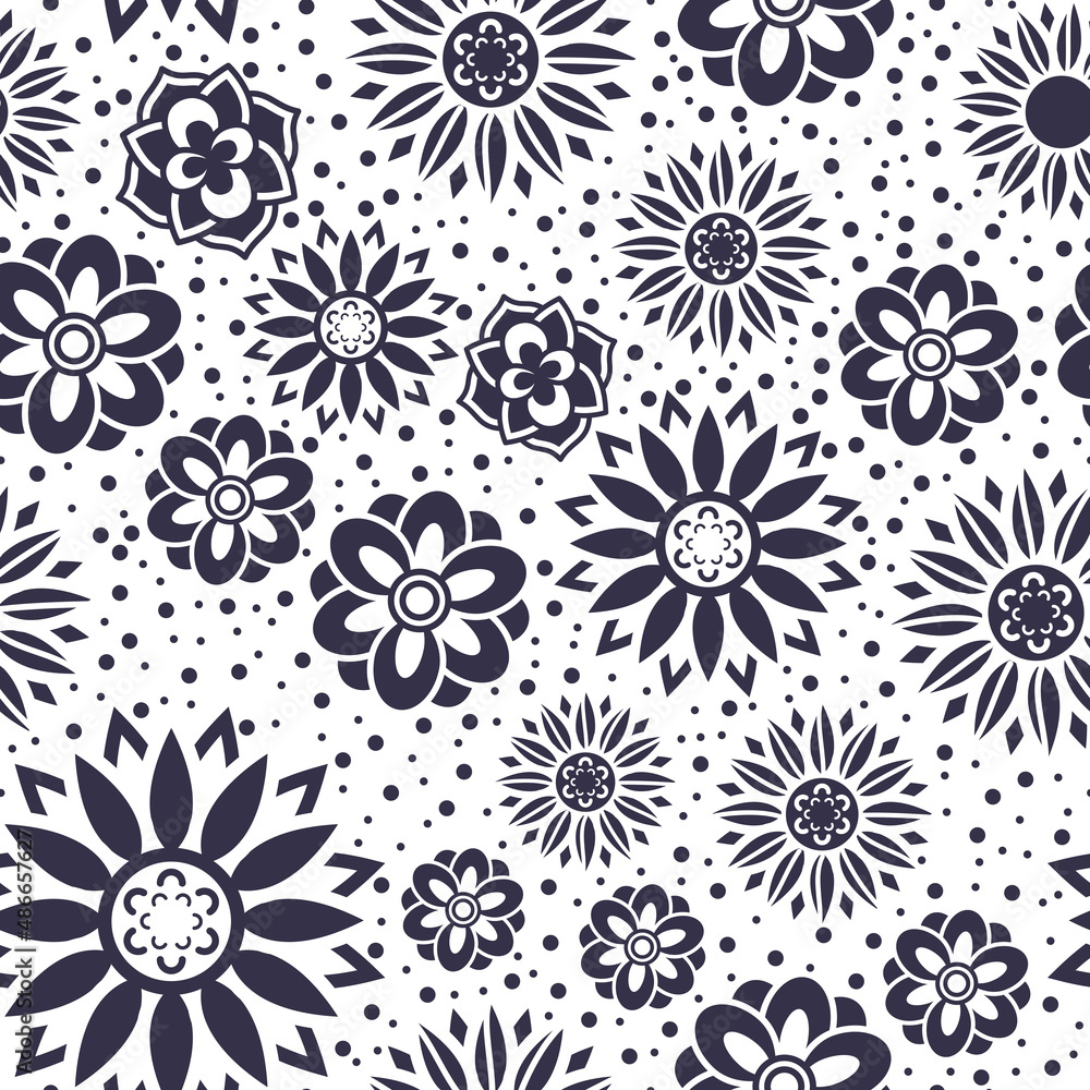 Beautiful and Simple Geometrical Flower Seamless Surface Pattern Design