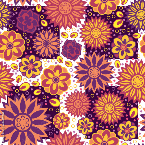 Beautiful and Simple Geometrical Flower Seamless Surface Pattern Design
