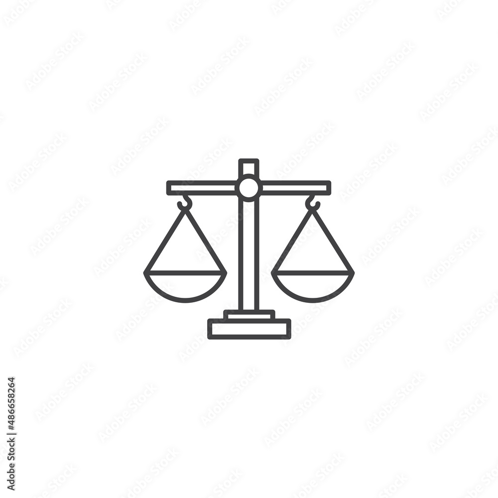 Scales balance. Vector icon outline template Scales balance. Vector icon outline template