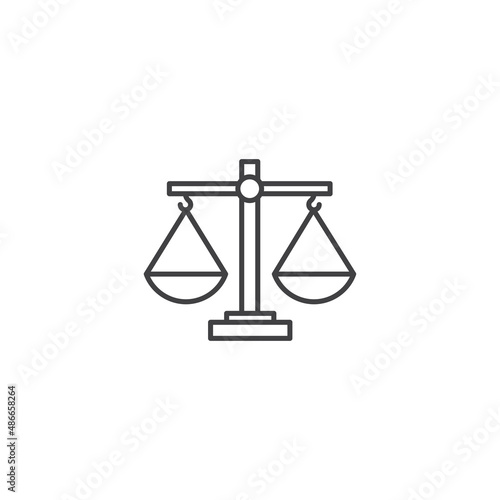 Scales balance. Vector icon outline template