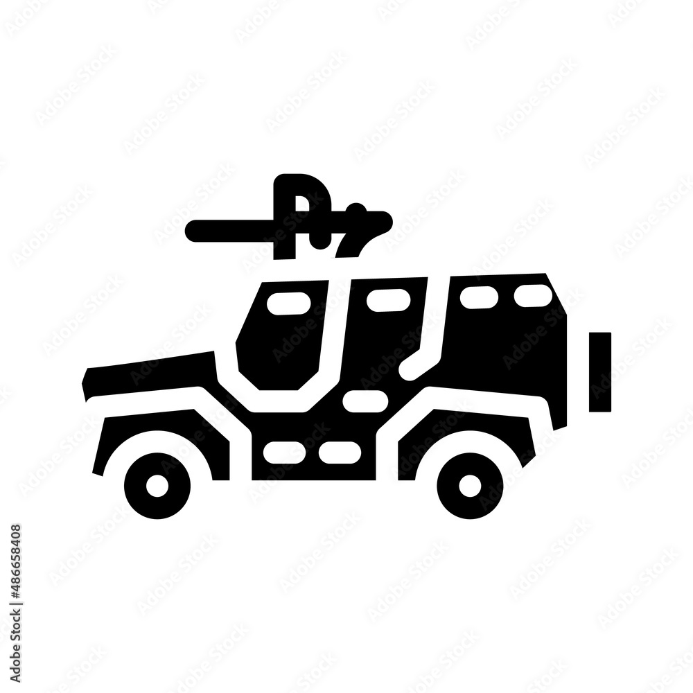 military vehicle glyph icon vector. military vehicle sign. isolated contour symbol black illustration military vehicle glyph icon vector. military vehicle sign. isolated contour symbol black illustration