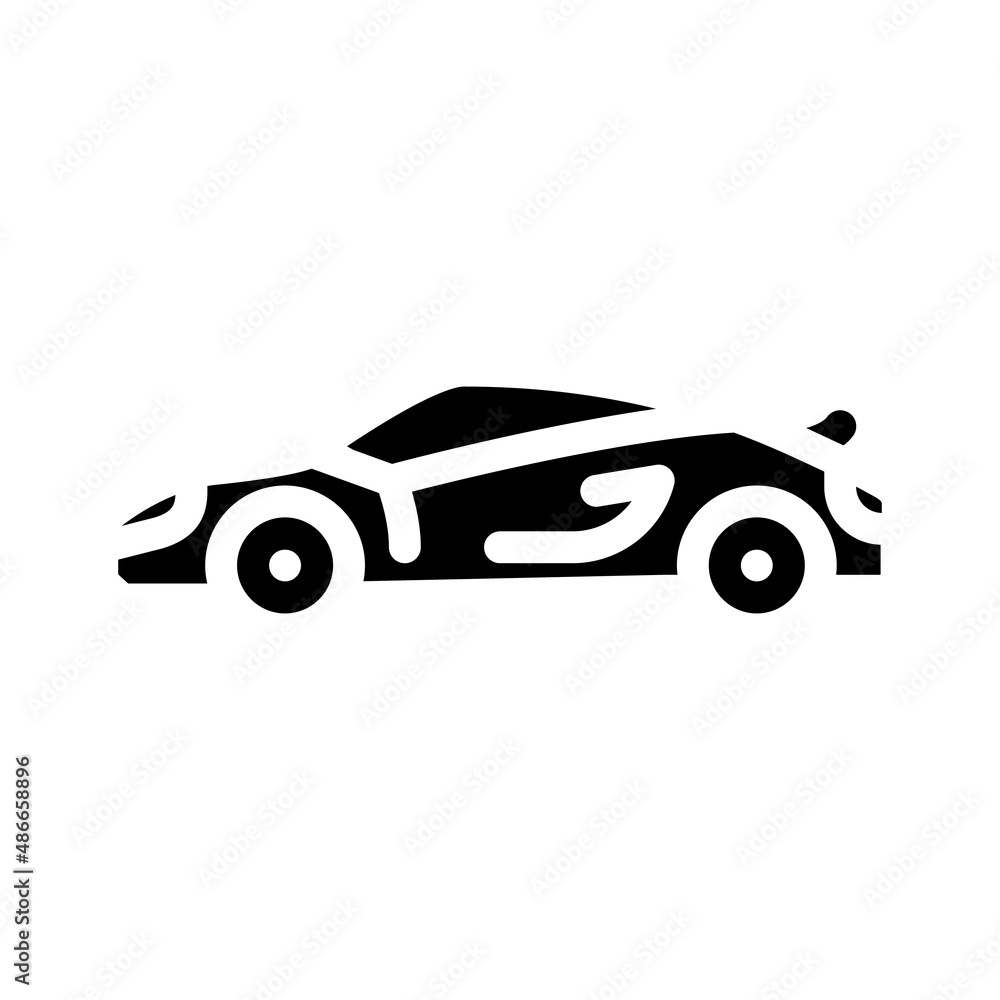Fototapeta premium sportscar high speed transport glyph icon vector. sportscar high speed transport sign. isolated contour symbol black illustration