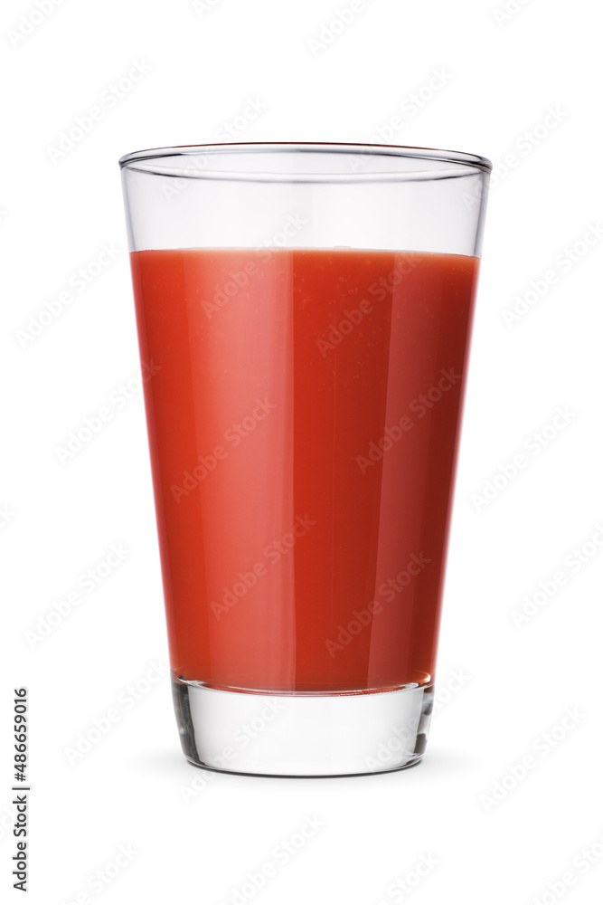 Tomato juice glass isolated on white. Tomato juice glass isolated on white.