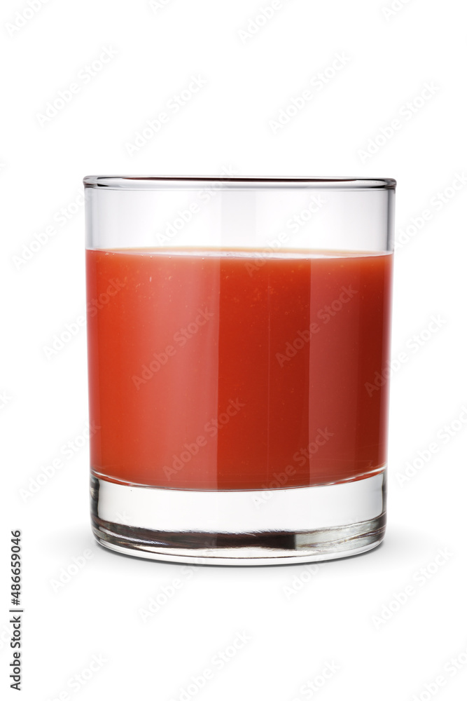 Tomato juice glass isolated on white. Tomato juice glass isolated on white.