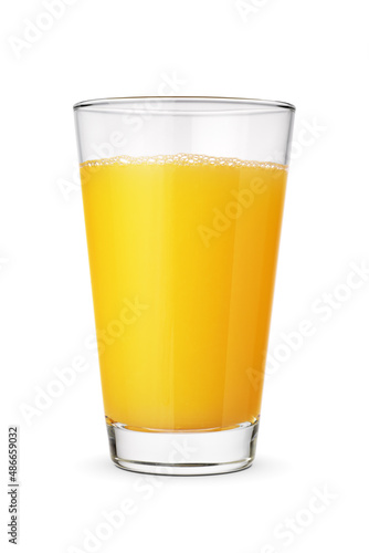 Foto Glass of orange juice isolated on white.