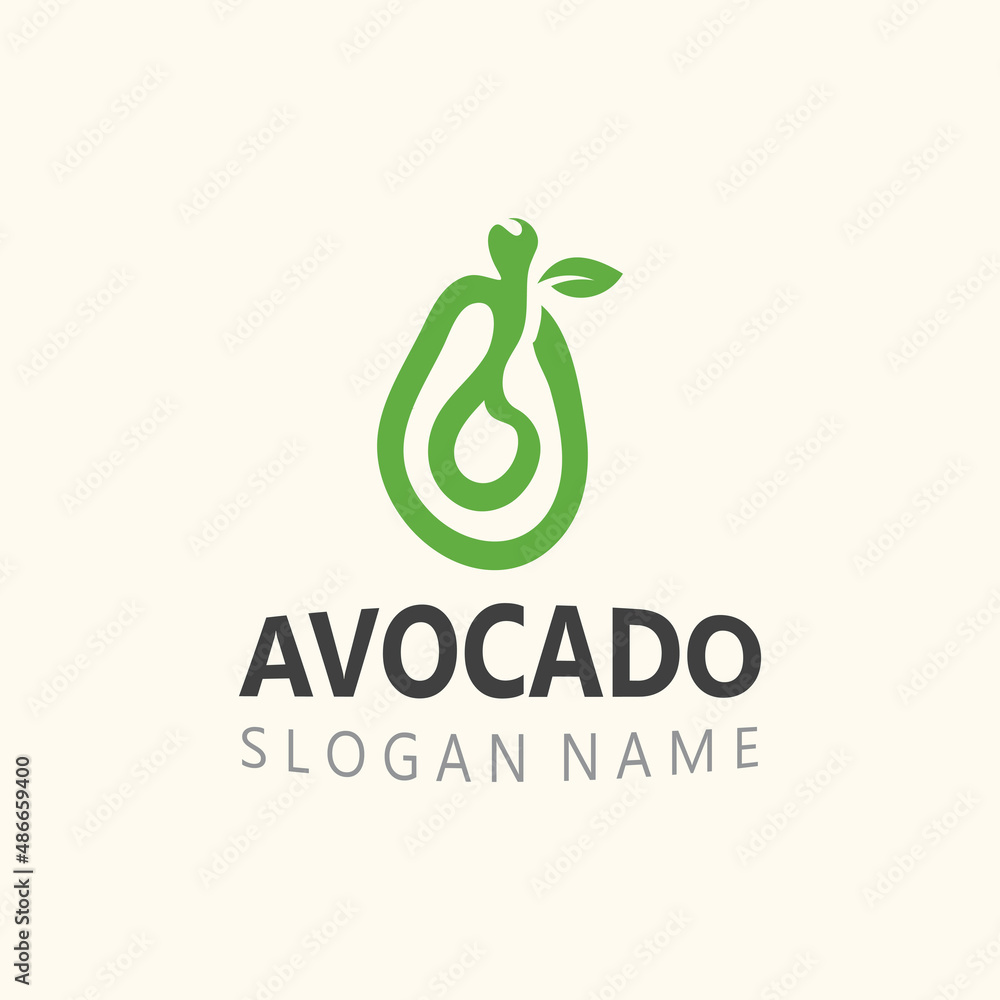 Avocado fresh fruit logo design creative ilustration template Avocado fresh fruit logo design creative ilustration template