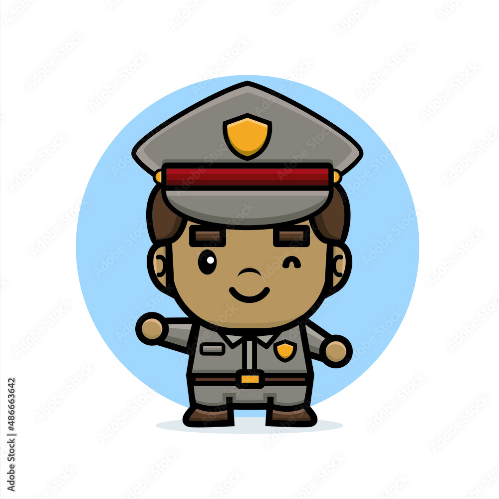 cartoon cute police smile cartoon cute police smile