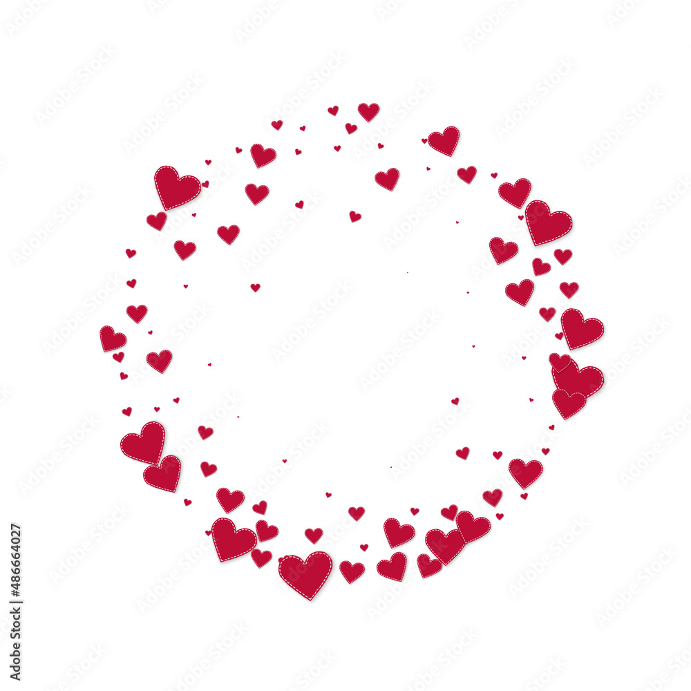 Red heart love confettis. Valentine's day frame em Red heart love confettis. Valentine's day frame em