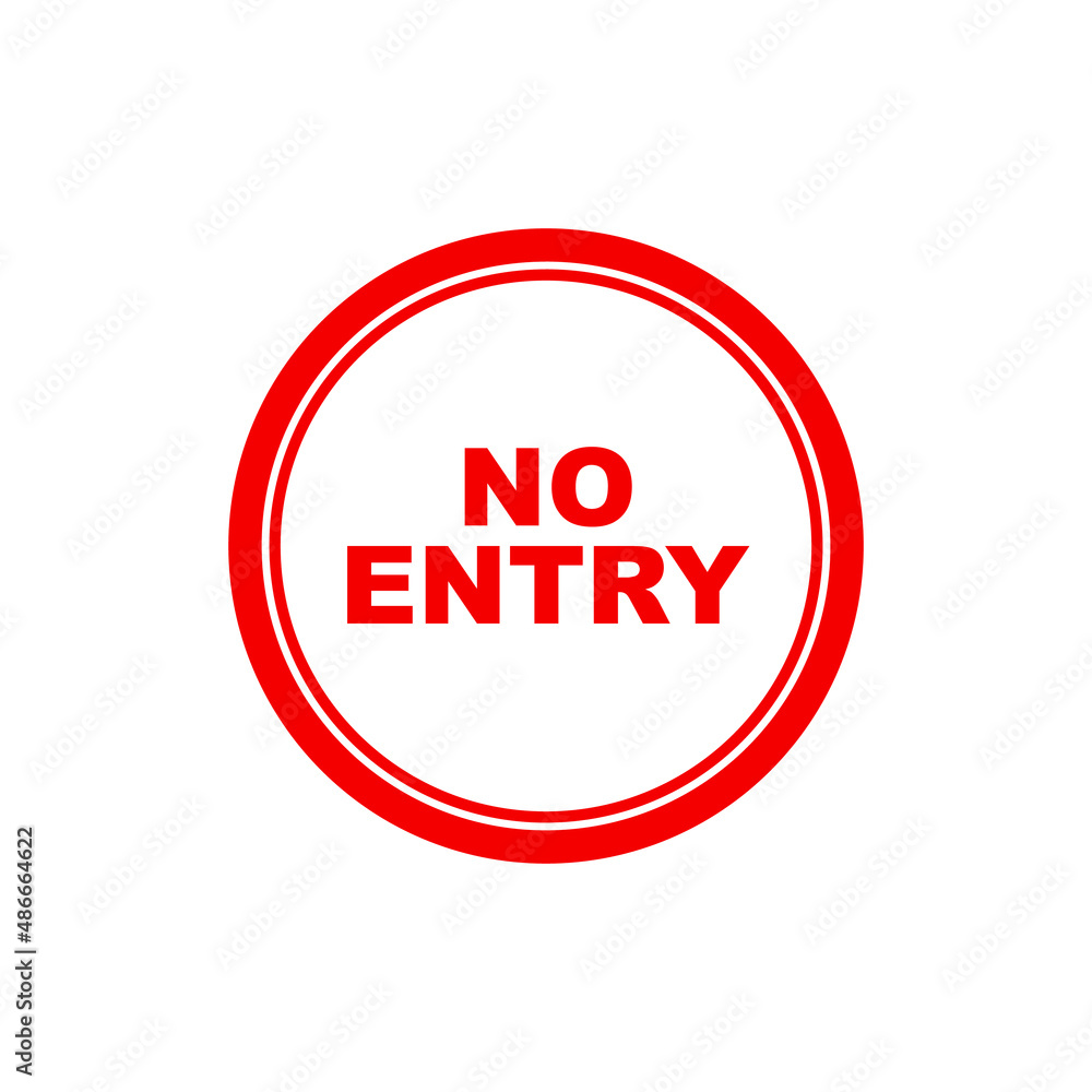 No entry sign on white background No entry sign on white background